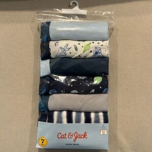 Cat & Jack Boys' Boxer Briefs Set 7 pack Blue Green Stripes Space Size 10-12